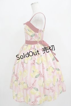 画像2: axes femme kawaii / ストライプレモン柄ジャンスカ M ピンク H-25-07-19-1013-AX-OP-NS-ZH