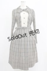 Fi.n.t / ヨーク切替ボウタイチェックワンピース Free GREEN×WH H-25-07-19-1019-CA-OP-NS-ZH