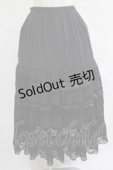 an another angelus / レース切替ティアードロングスカート Free BLACK H-25-07-19-1025-CA-SK-NS-ZH