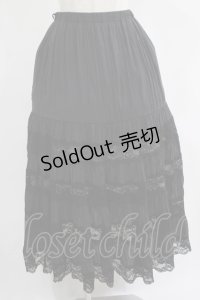 an another angelus / レース切替ティアードロングスカート Free BLACK H-25-07-19-1025-CA-SK-NS-ZH