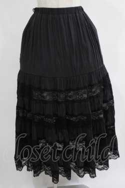 画像1: an another angelus / レース切替ティアードロングスカート Free BLACK H-25-07-19-1025-CA-SK-NS-ZH