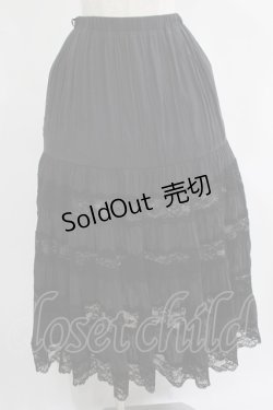 画像1: an another angelus / レース切替ティアードロングスカート Free BLACK H-25-07-19-1025-CA-SK-NS-ZH