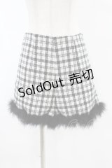 epine / check tweed fur short pants M black H-25-07-19-016-0-PA-NS-ZH