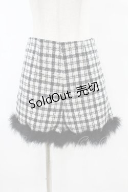 画像1: epine / check tweed fur short pants M black H-25-07-19-016-0-PA-NS-ZH