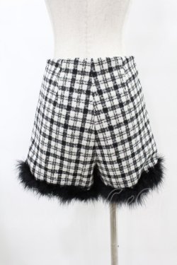 画像2: epine / check tweed fur short pants M black H-25-07-19-016-0-PA-NS-ZH