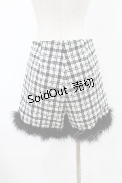 画像2: epine / check tweed fur short pants M black H-25-07-19-016-0-PA-NS-ZH