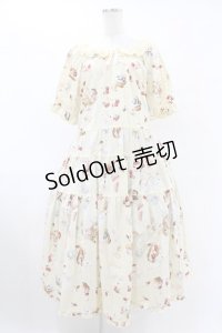 PINK HOUSE / スイーツスプリングバニープリントミディワンピース Free イエロー H-25-07-19-019-LO-OP-NS-ZH