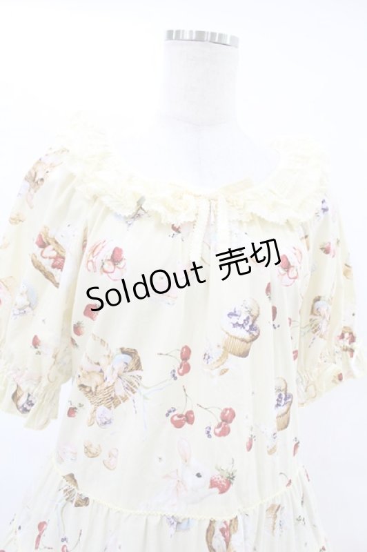 画像4: PINK HOUSE / スイーツスプリングバニープリントミディワンピース Free イエロー H-25-07-19-019-LO-OP-NS-ZH (4)