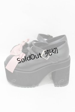 画像2: Ank Rouge / ハートリボン厚底シューズ M ブラック H-25-07-19-002-CA-SH-NS-ZH