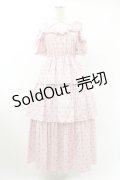 Ank Rouge / ハートdotオフショルロングワンピース M ピンク H-25-07-19-023-CA-OP-NS-ZH