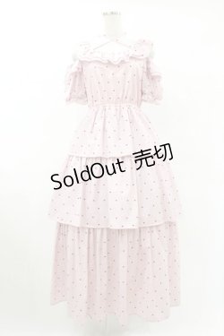 画像1: Ank Rouge / ハートdotオフショルロングワンピース M ピンク H-25-07-19-023-CA-OP-NS-ZH