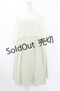 an another angelus / 五分袖切替ワンピース Free IVORY/GREEN H-25-07-19-024-CA-OP-NS-ZH