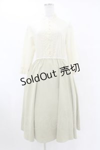an another angelus / 五分袖切替ワンピース Free IVORY/GREEN H-25-07-19-024-CA-OP-NS-ZH
