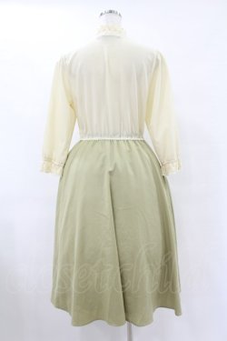 画像2: an another angelus / 五分袖切替ワンピース Free IVORY/GREEN H-25-07-19-024-CA-OP-NS-ZH
