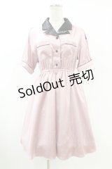 Ank Rouge / ボウリングシャツワンピース M ピンク H-25-07-19-028-CA-OP-NS-ZH
