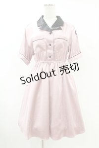 Ank Rouge / ボウリングシャツワンピース M ピンク H-25-07-19-028-CA-OP-NS-ZH