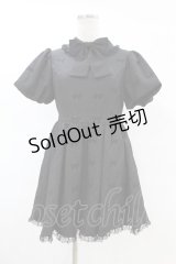 Jamie エーエヌケー / リボンジャガードワンピース M ブラック H-25-07-19-031-LO-OP-NS-ZH