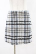 epine / tweed check mini skirt M ice blue H-25-07-19-036-0-SK-NS-ZH
