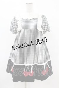 Candy Stripper / GINGHAM CHERRY ONE-PIECE 2 ブラック H-25-07-20-032-PU-OP-KB-ZH