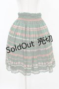 Jane Marple Dans Le Salon / ドットボーダーギャザースカート  グリーン H-25-07-20-040-JM-SK-KB-ZH