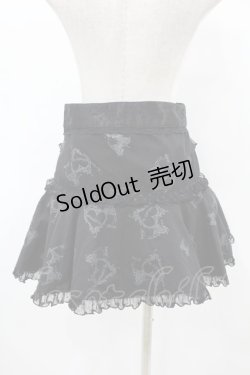 画像2: h.Jelly HONEY / ジャガード切替プリントスカート  黒 H-25-07-20-042-HN-SK-KB-ZH