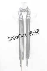 Sixh / プリントスタッズストール  黒 H-25-07-20-007-HN-ZA-KB-ZH