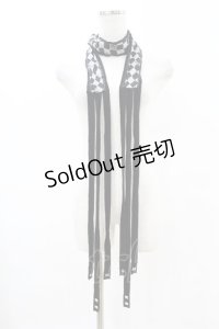 Sixh / プリントスタッズストール  黒 H-25-07-20-007-HN-ZA-KB-ZH