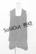 h.NAOTO / Sixh.×HONEYレイヤード風チュニックトップス  黒 H-25-07-20-047-HN-TO-KB-ZH