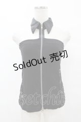 Sixh / ホルターカラーZIPトップス  黒 H-25-07-20-048-HN-TO-KB-ZH