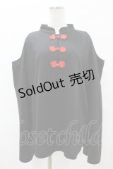 ACDC RAG / ネオチャイナオフショルロンT  黒×赤 H-25-07-20-050-PU-TO-KB-ZH