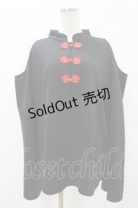 ACDC RAG / ネオチャイナオフショルロンT  黒×赤 H-25-07-20-050-PU-TO-KB-ZH