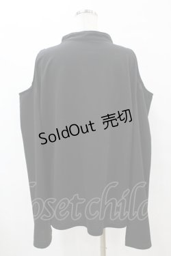 画像2: ACDC RAG / ネオチャイナオフショルロンT  黒×赤 H-25-07-20-050-PU-TO-KB-ZH