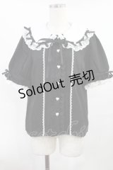 DearMyLove / 丸襟はしごレースロリータブラウス L ブラック H-25-07-20-1013-EL-BL-NS-ZH