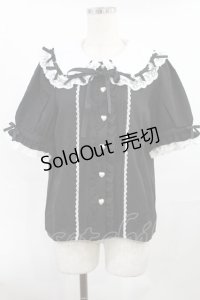 DearMyLove / 丸襟はしごレースロリータブラウス L ブラック H-25-07-20-1013-EL-BL-NS-ZH