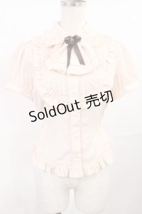 Innocent World / 丸衿ツインレースアップブラウス M ピンク H-25-07-20-1017-IW-BL-NS-ZH