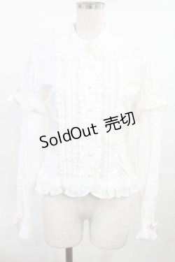 画像1: Angelic Pretty / リボンブローチ付フリルブラウス(2007年) Free オフ/ピンク H-25-07-20-1023-AP-BL-NS-ZH