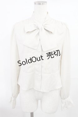 画像1: an another angelus / パールビーズ釦ボウタイブラウス Free IVORY H-25-07-20-1027-CA-BL-NS-ZH