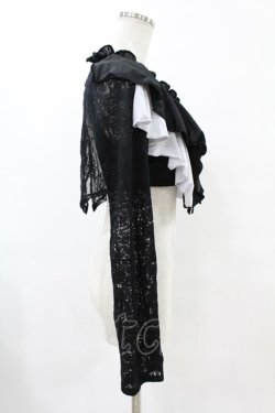 画像3: NiNE. / 異素材切替フリルボレロ  黒×白 H-25-07-20-010-PU-TO-KB-ZH