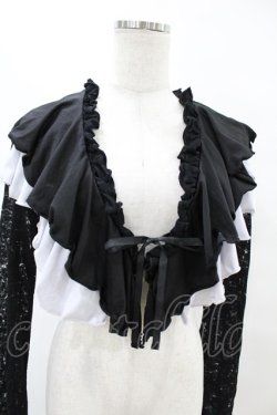 画像4: NiNE. / 異素材切替フリルボレロ  黒×白 H-25-07-20-010-PU-TO-KB-ZH