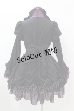 画像2: MARBLE / アリス風編み上げドレスワンピース  黒×紫 H-25-07-20-012-GO-OP-KB-ZH