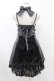 画像2: FRILL / ストライプ&リボンローズクラウン刺繍キャミワンピース  黒 H-25-07-20-018-HN-OP-KB-ZH (2)