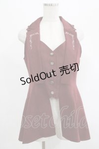 axes femme / バックタックロングベスト M ボルドー H-25-07-21-024-AX-JA-NS-ZH