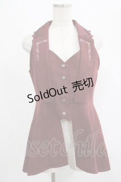 画像1: axes femme / バックタックロングベスト M ボルドー H-25-07-21-024-AX-JA-NS-ZH