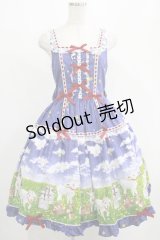 metamorphose / Dreamy Little Farm はしごレースフリルジャンパースカート サイズ1（通常サイズ） ブルー H-25-07-21-003-ME-OP-NS-ZH