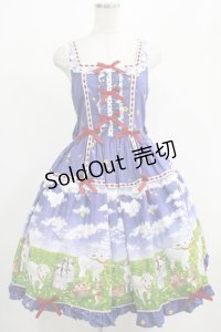 metamorphose / Dreamy Little Farm はしごレースフリルジャンパースカート サイズ1（通常サイズ） ブルー H-25-07-21-003-ME-OP-NS-ZH