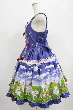 画像2: metamorphose / Dreamy Little Farm はしごレースフリルジャンパースカート サイズ1（通常サイズ） ブルー H-25-07-21-003-ME-OP-NS-ZH