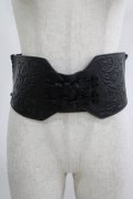 axes femme / チャイナボタン太ゴムベルト  ブラック H-25-07-21-038-AX-ZA-NS-ZH