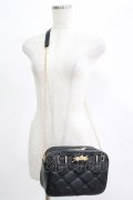 axes femme / 花モチーフキルトショルダー  ブラック H-25-07-21-041-AX-BG-NS-ZH