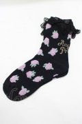 Angelic Pretty / Petit Roseクルー丈ソックス  ブラック H-25-07-21-049-AP-ZA-NS-ZH