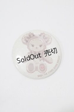 画像1: BABY,THE STARS SHINE BRIGHT / くまくみゃちゃんドット柄缶バッジ  ミルクティ‐ H-25-07-21-057-BA-ZA-NS-ZH